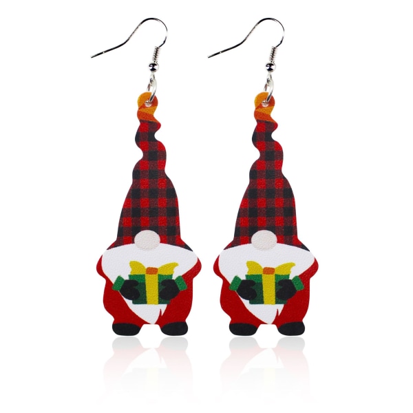 5 par olika stilar Christmas Elf Dwarf Läderörhängen Star Snowflake Örhängen Semesterdekoration