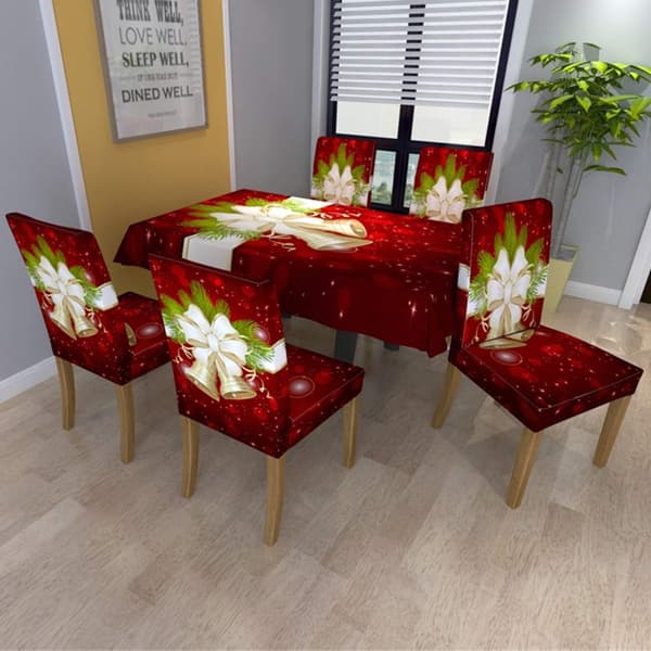 Cover, elastiska stolsöverdrag, tvättbart cover för matsalsceremonihotell, ChrismasBell - 2Pack