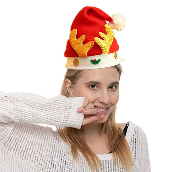 2-delad julhatt - julhatt för vuxna och barn (Golden Wood + Jultomten)