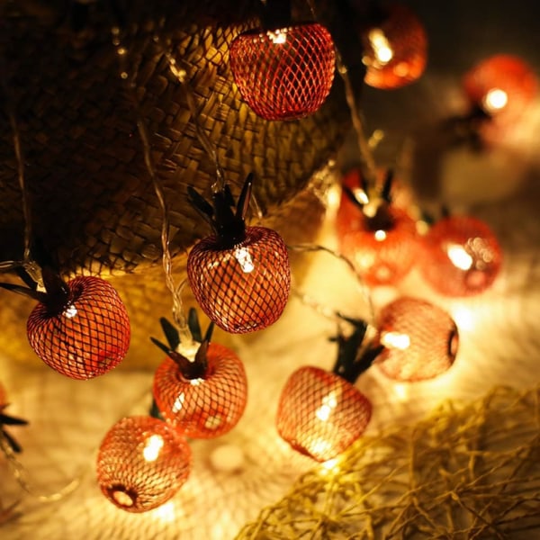 10 LED Apple String Lights Metal Mesh Batteridrivna Fairy Lights för sovrum bröllop Inomhus Utomhus Hem Party