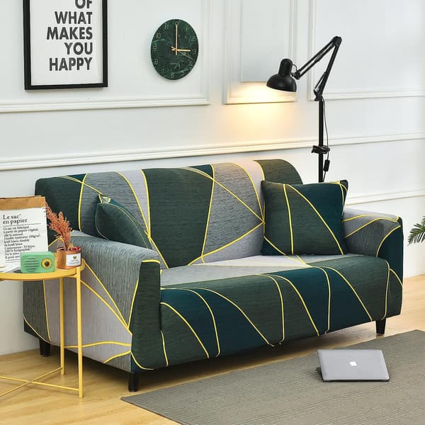 Trykt sofatrekk, stretch-sofatetrekk, mønstrede trekk til toseter sofa, LGR (2-seter/Loveseat)