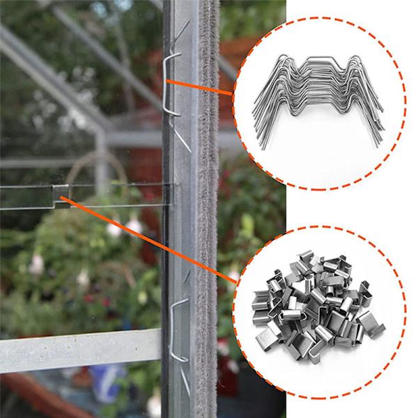 Z-klämma: 50st + W-klämma (162*95*30mm): 50st växthusglaspanel fästklämmor för växthusglasrum dubbel hall mesh väderbeständig grön