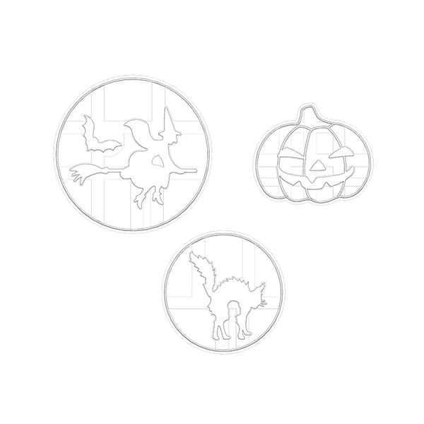 3 Delar Plast Halloween Kakform Vit Bakverktyg Pumpa
