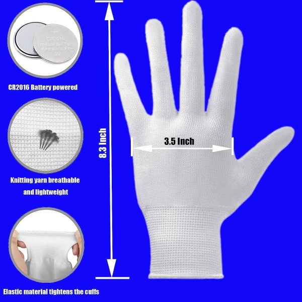LED-handskar, LED-handskar för barn Presenter för tonåringar och vuxna, LED-fingerhandskar, Finger Light-handskar, Leksakerna för 9-12-åriga pojkar, flickor, Ljushandskar har