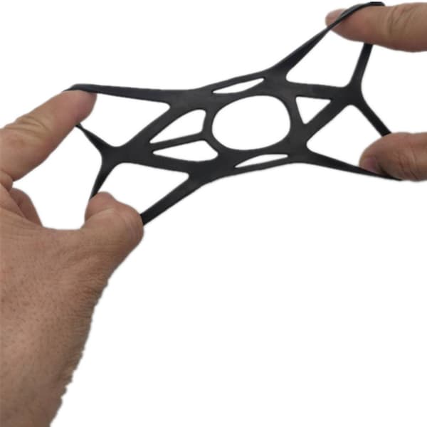 Telefonholder Grip Tether Rem Gummisilikone Sikkerhedsbånd - Cykel, Reservedele - Elastisk X Web Grip (Sort & Rød) 2-pak