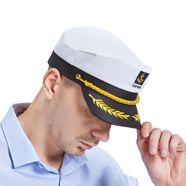 Marine-admiralhatt i marineblå - Justerbar