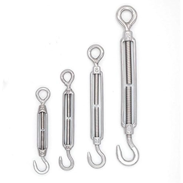 M5 304 krok- och öglespänne i rostfritt stål - 5-pack