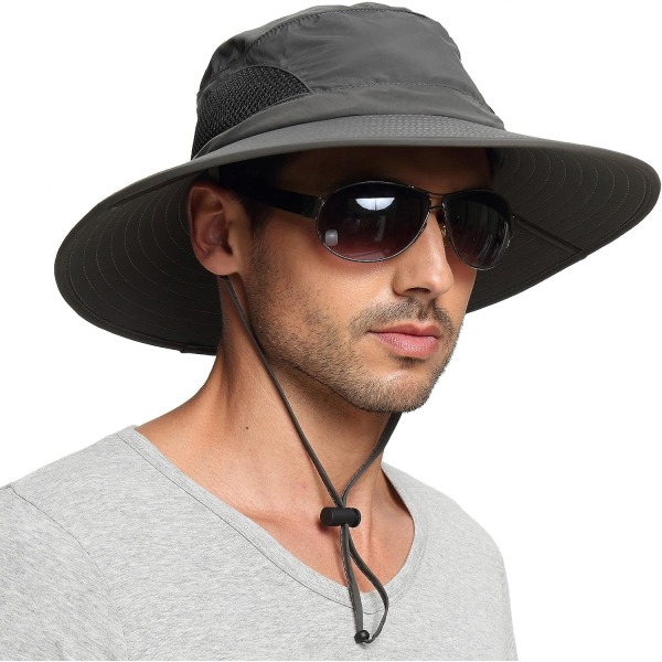 Solhatt för män/kvinnor, vattentät Wide Birm Bucket Hat UV-skydd Boonie Hatt för fiske Vandring Trädgårdsstrand