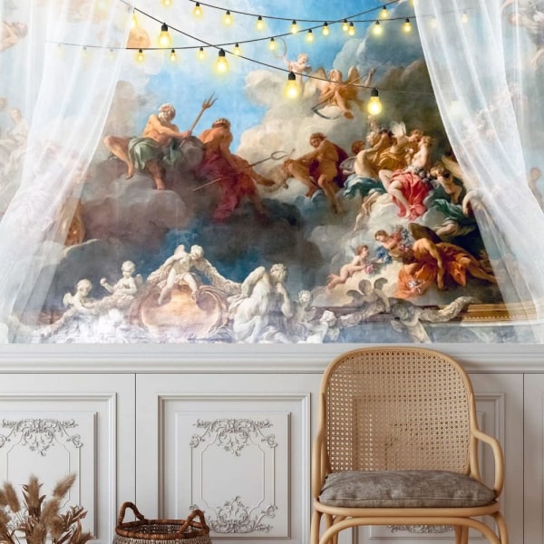 Vägghängande gobeläng Inches Paris Frankrike Takmålning i Hercules Room i det kungliga slottet Versailles Gobeläng Stora gobelänger för sovrum P