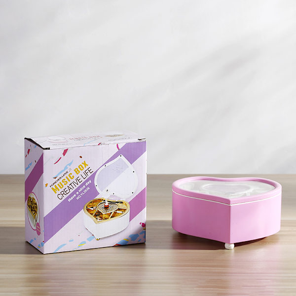 Revolverande smyckeskrin för flickor med baletttema (rosa)