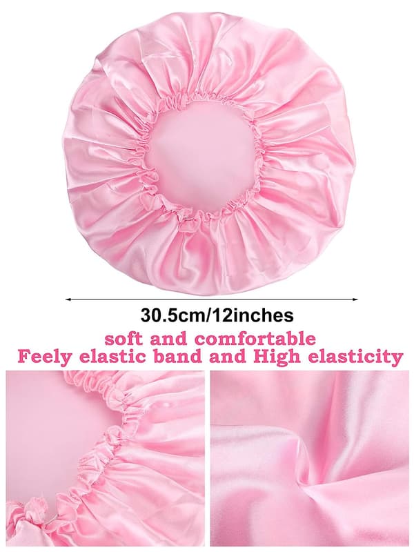 6 Stykker Sleep Cap Satin Bonnet Sovende Hat Blød Elastisk Nat Hår Cover til Kvinder Piger (Tilfældig Farve)