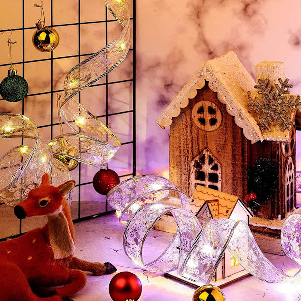 Julebånd LED Lys, Skinnende Bånd Fe Lys LED Chris