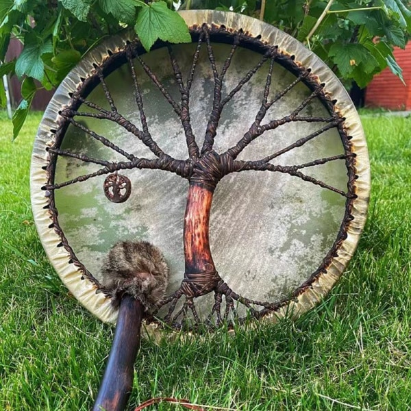 Tree Of Life Shaman Drum Handgjorda sibiriska trumhantverk