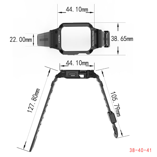 Passer til AppleWatch7 Udskiftelig Silikone Apple TPU Integreret Urrem (38mm, to-pak, blå + sort)