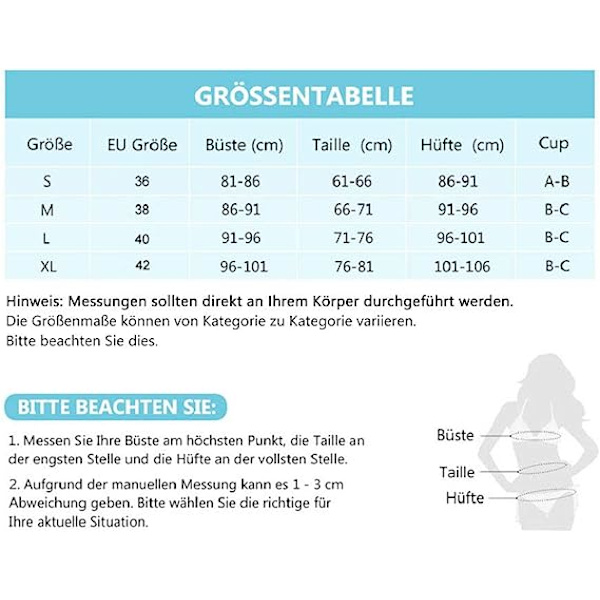Bikini for kvinner, todelt badedrakt, M