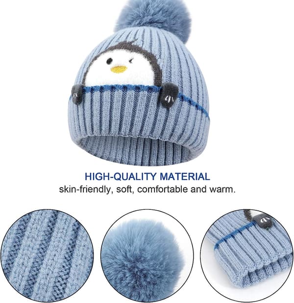 Winter Warm Stickad Beanie Hat Scarf Set, Winter Thickened Fleec