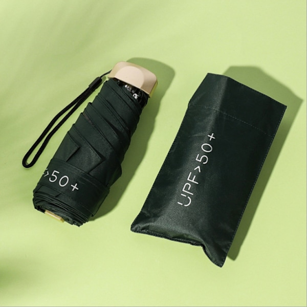 Miniparaply med UV-skydd，UV-skydd och fickor -mörk eller djup grön