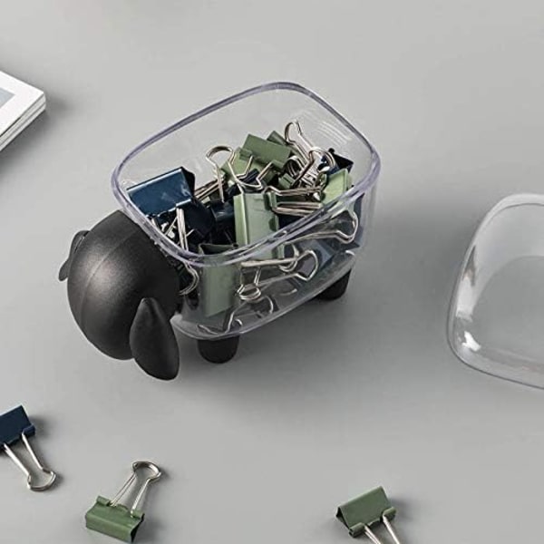 Mouton Case Box Transparent sminkförvaring för bomullspinne och bomull, tandpetare Hållare Tandpetare Dispenser Svart