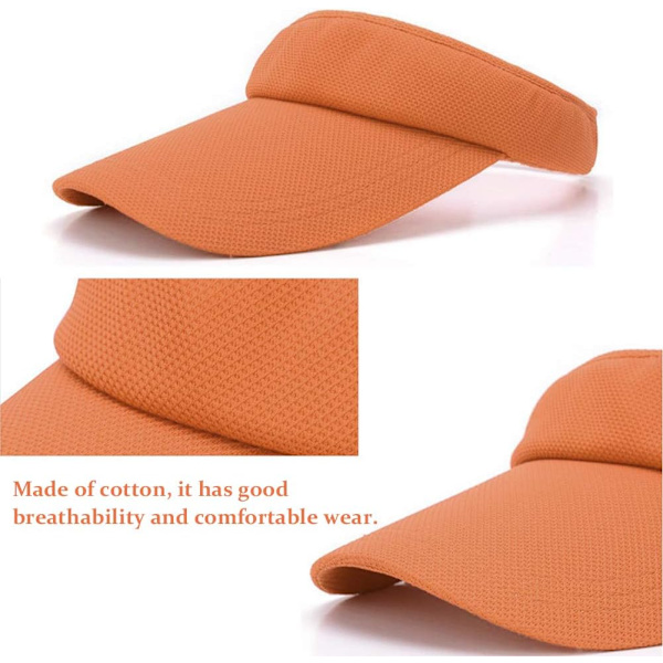 2 stk. solskærme til kvinder og piger, sport solskærm kasket dame tom hat lang skygge justerbar hat, beige og orange