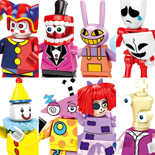 8 stk. Fantastiske digitale cirkus mini actionlegetøj actionfigurer byggeklodser gaver Egnet til LEG0