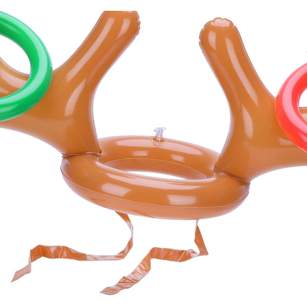 Julkalasspel Renringkastningsspel (2-pack), Uppblåsbart Renhornsringkastningsspel för barn för julfest Renspel Chr