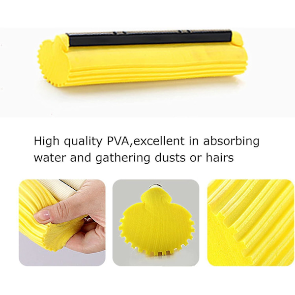 3 stk. 27cm Absorberende Svampmoppehode Refill, Moppehode, Kosteputer Erstatningsputer for Svampmopp