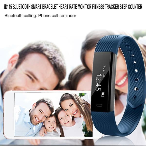 Bluetooth Smart Armbånd Pulsmåler Aktivitetsmåler Skritteller blå