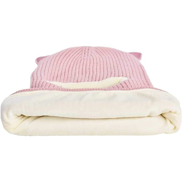 Baby Flickor Pojkar Vinter Varm Scarf Sjal Hatt Stickad Söt Cover Balaclava, Rosa