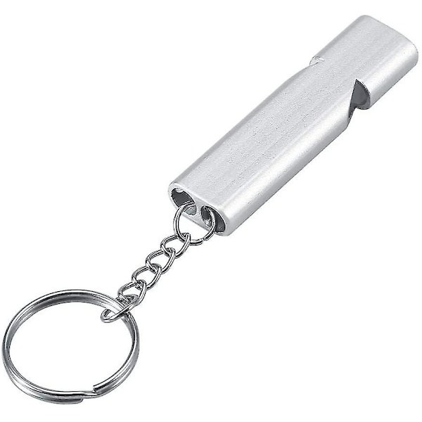 2 st Utomhus bergsklättring Vildmark Survival Whistle Aluminiumlegering metall dubbelhål högfrekvent diskant visselpipa