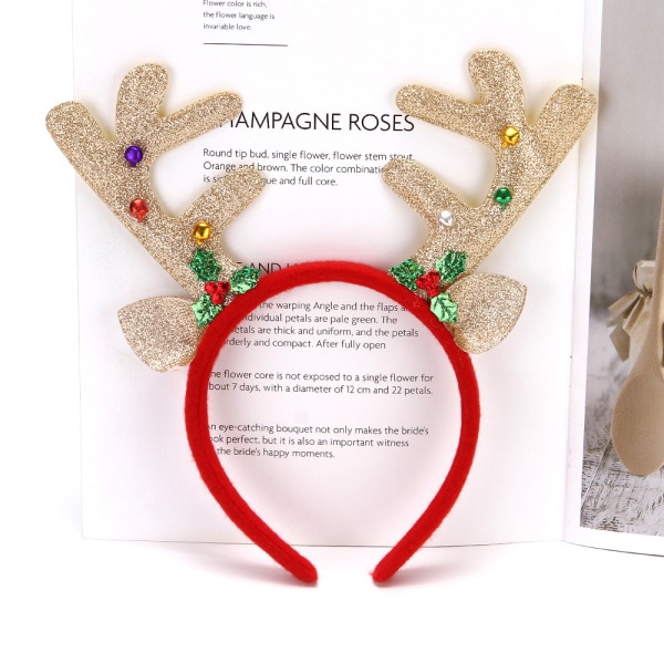 Pieces Christmas Antler Hårband Antler Pannband med Glitter Bells Holiday Party Dekoration Tillbehör