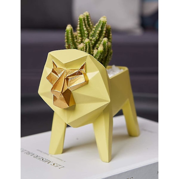 Lejon Suckulent Planter Blomkruka Skulptur Staty Figurine Arts
