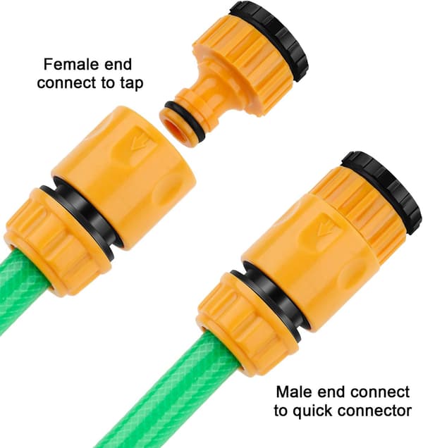 6 Stycken Förlängning för Hankoppling för Trädgårdsslang (Snabbkoppling)