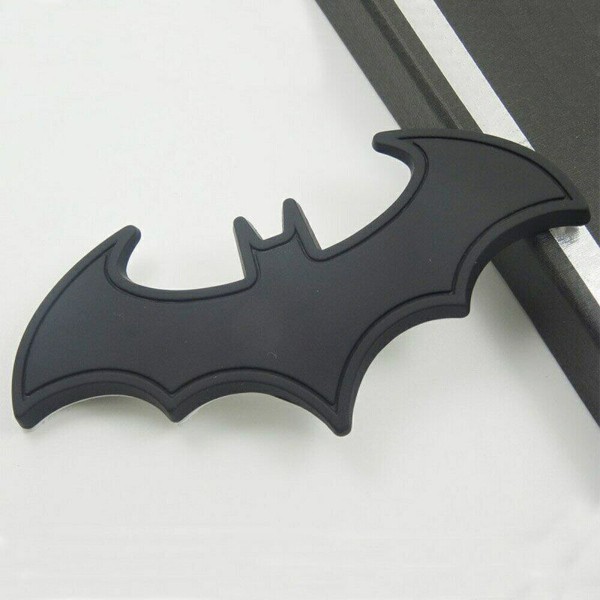 1X Chrome Metal Badge Emblem Batman 3D Car Tail Decal Logo Sticker Accessories (svart)