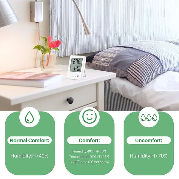 2 st LCD Digital Inomhus Termometer Hygrometer Temperatur Luftfuktighet Hög Noggrannhet Handhållen (vit)