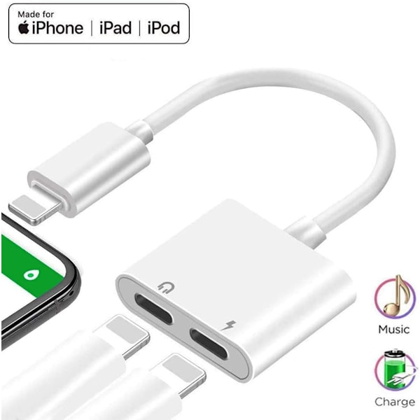 Kuulokeliitäntäsovitin iPhonelle, sovitinjakaja lataus- ja kuulokeliitäntään iPhone 11/XR/XS/X/7/8:lle, ääni ja lataus sekä puhelutoiminnot