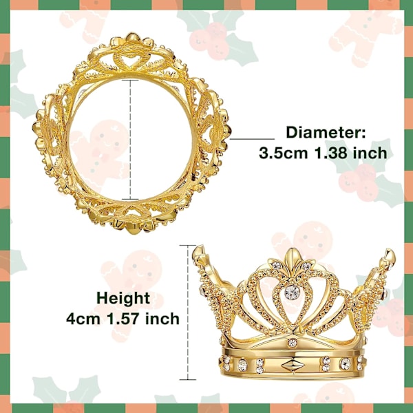 Guld servettringar set om 6 - Crown Rhinestone Christmas Servett R