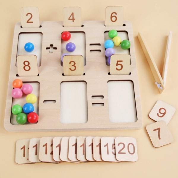 Barns matematik lärande leksak utbildning spel Montessori trä räknebräda pärlor räkna barns pedagogiska leksaker
