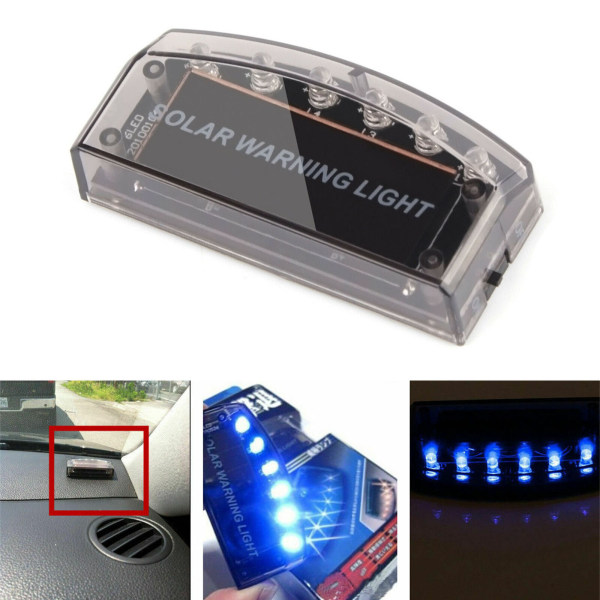 Bil Power LED Fake Dummy Alarm Varning Säkerhet Anti-stöld blinkande ljus