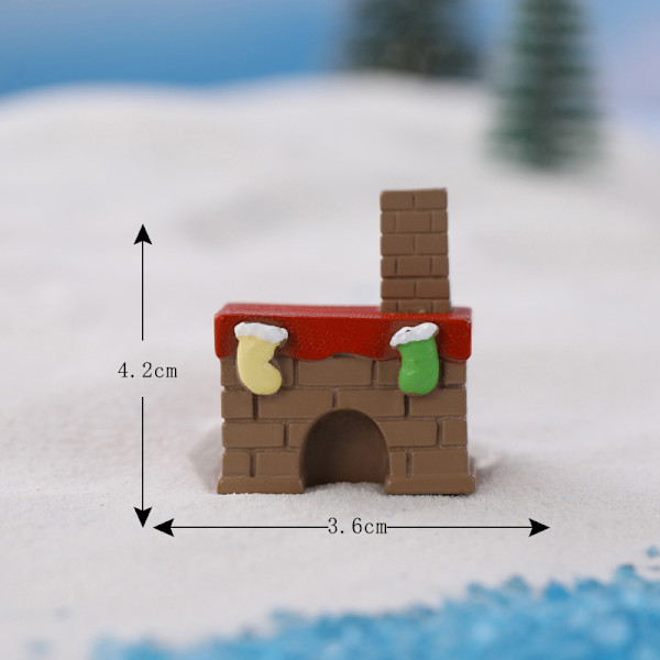 28 stycken nya juldekorationer julsläde kanin mikro landskap snö rekvisita Harts juldekorationer varierar i storlek