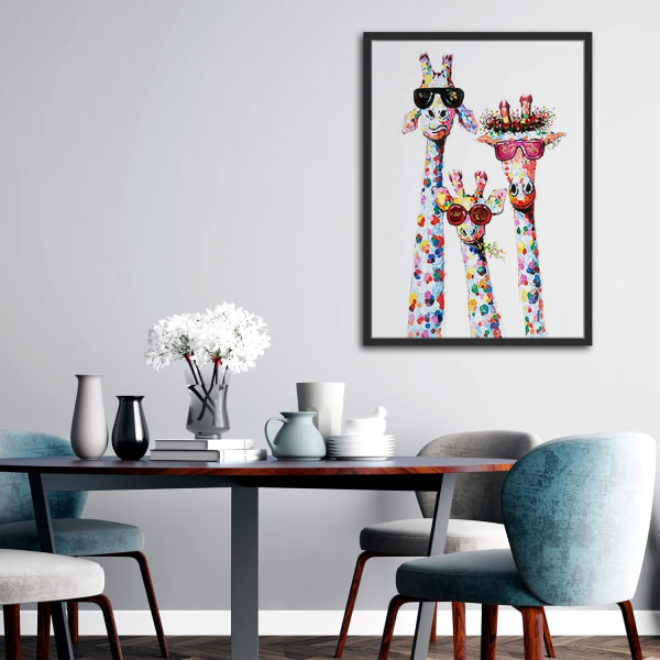 Smile Giraffe Diamond Painting, 5D DIY Animal Diamond Art Painting Set, Barn Vuxna Nybörjare, 12x16 tum, Perfekt hem- och kontorsdekoration