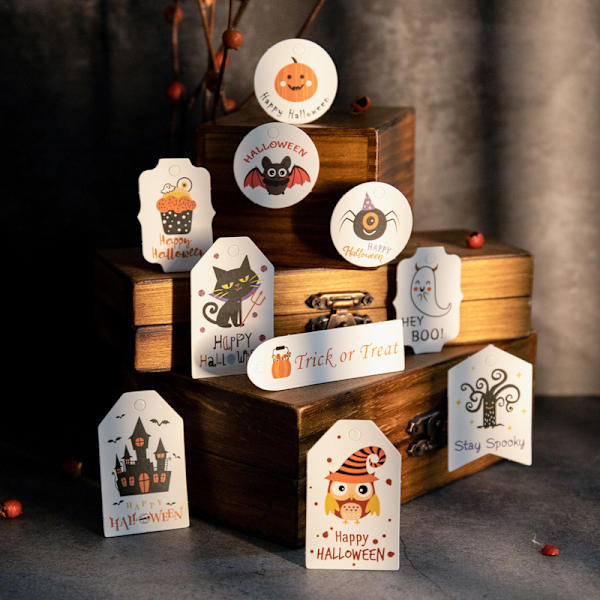 Halloween-lappu Kurpitsa Aave Kissa Lappukortti Halloween Karkkipussin Koristelappusetti