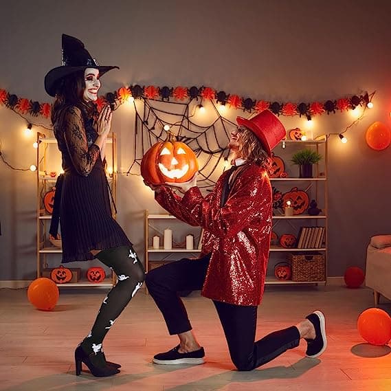 6 Par Halloween Sokker Nyhet Halloween Lårhøye Strømper
