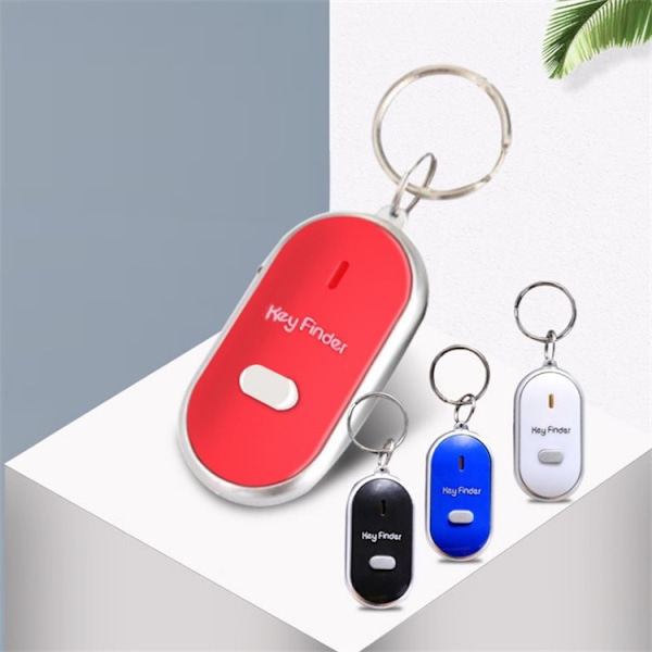 4 stk Mini Fløyte Anti Tapt Nøkkelvarsler Alarm Lommebok Kjæledyrsporer Smart Blinkende Pipende Fjernkontroll Lokalisator Nøkkelring Sporingsenhet Nøkkelfinner
