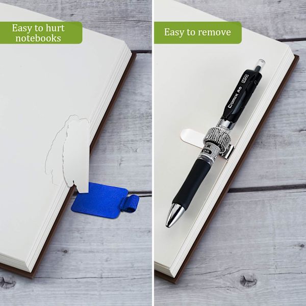 12-pack Manganstål Pennhållare Pen Loop Pen Clip Journal Notebook Pennhållare Stylus Hållare Organizer för bärbar dator och urklipp i hemmet, ficka, av