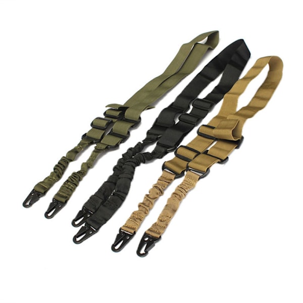 Udendørs taktisk militær trænings lanyard dobbelt-punkt opgave reb multi-funktionel rem (sort)