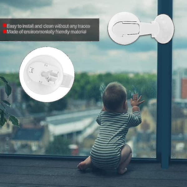 10 stk Barnesikkerhet Sugekopp Vinduslås Baby Multifunksjon Sikkerhetslås Vinduslås