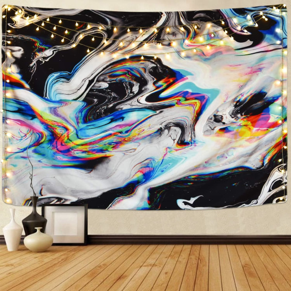 Färgglada Gouache Gobeläng Psykedelisk konst Gobeläng Marmor Swirl Gobeläng Naturlig landskap Trippy Gobeläng för sovrum (Multi, 51,2 x 59,1 tum)