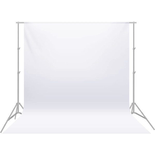 1,8x2,8m fotostudiobakgrund 100 % ren muslin hopfällbar för fotografering, video och tv (vit)