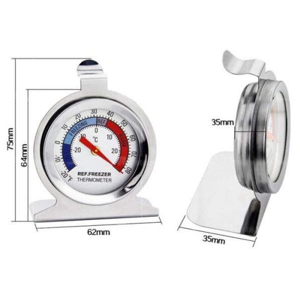 Kylskåpstermometer i rostfritt stål Frystermometer Frystermometer Frystermometer Termometer
