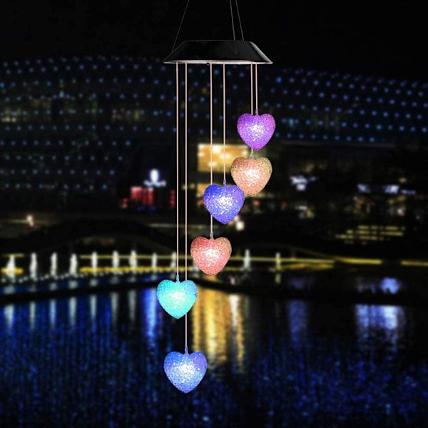 Solar Wind Chimes Kristallkula Färgglada Rörliga Wind Chimes Solar Lights Bärbara Vattentäta utomhus dekorativa hängande LED-ljus för hem, uteplats, trädgård